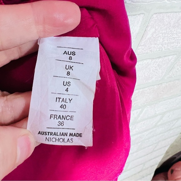 NICHOLAS Azalia Floral Lace Trumpet Hem Dress in Fuchsia Size 4 - Picture 11 of 12